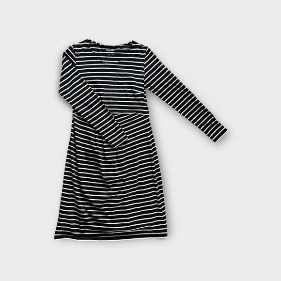 Boob Dress Womens Large Black White Stripe Nursing Maternity Organic Cotton - Picture 1 of 9